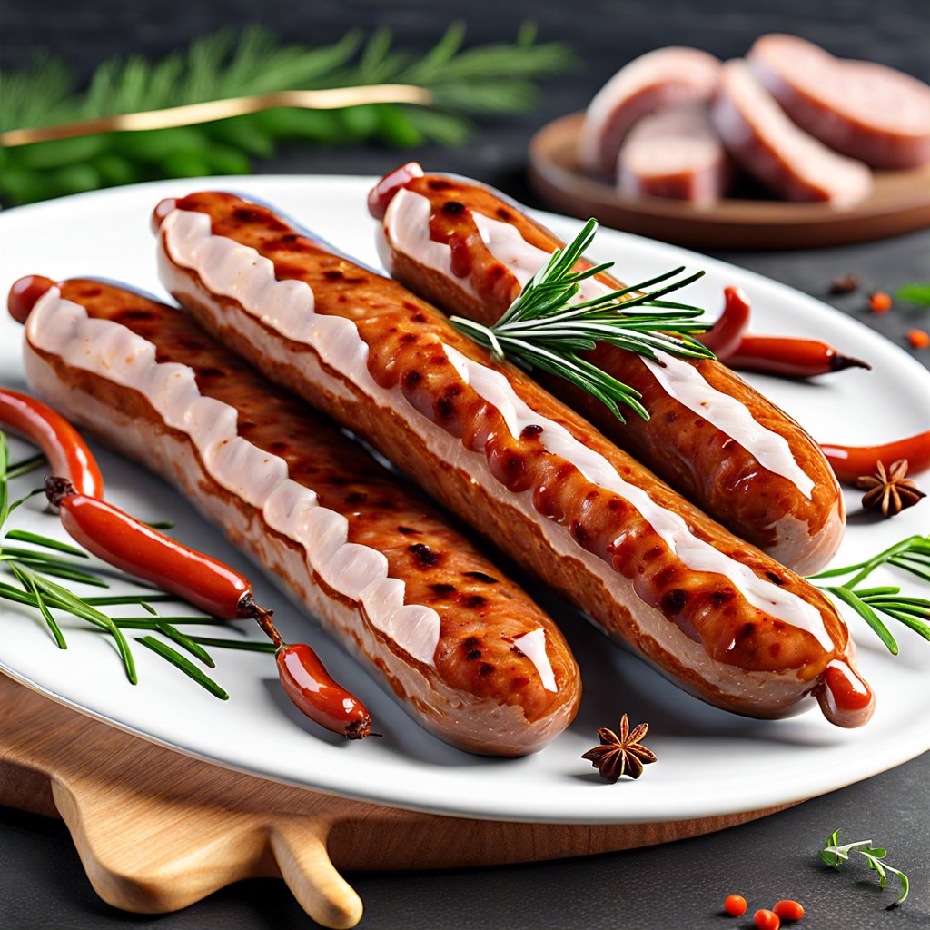 spiced lamb sausage slices