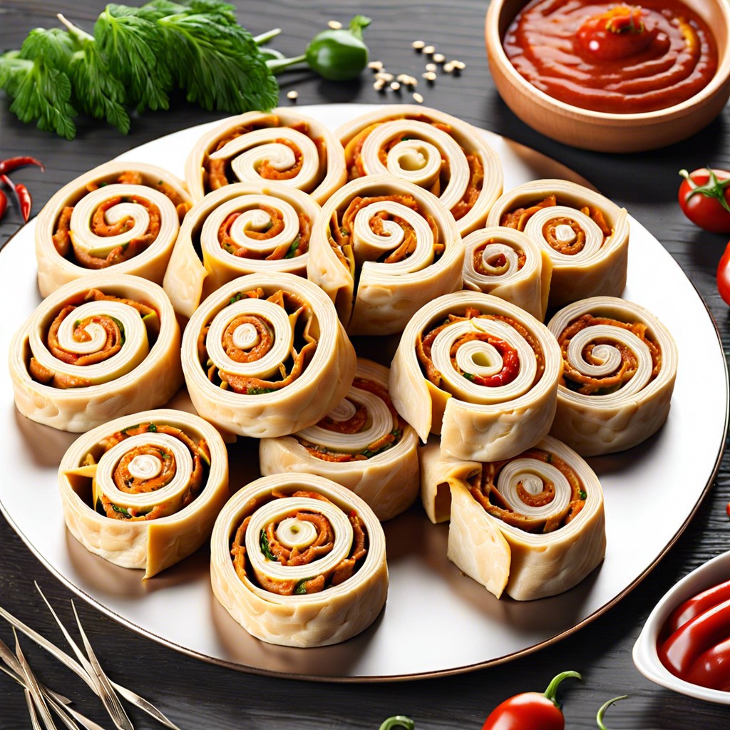 spicy turkey and cheese pinwheels