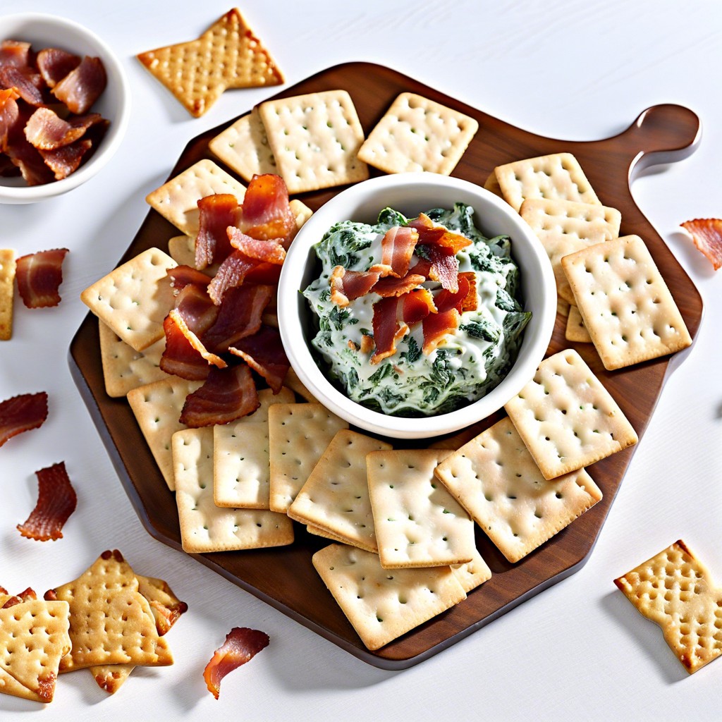 spinach dip and bacon bits