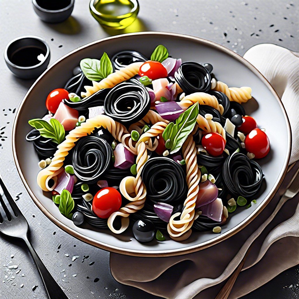 squid ink pasta salad