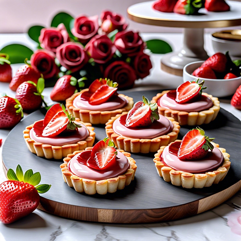 strawberry rose tarts