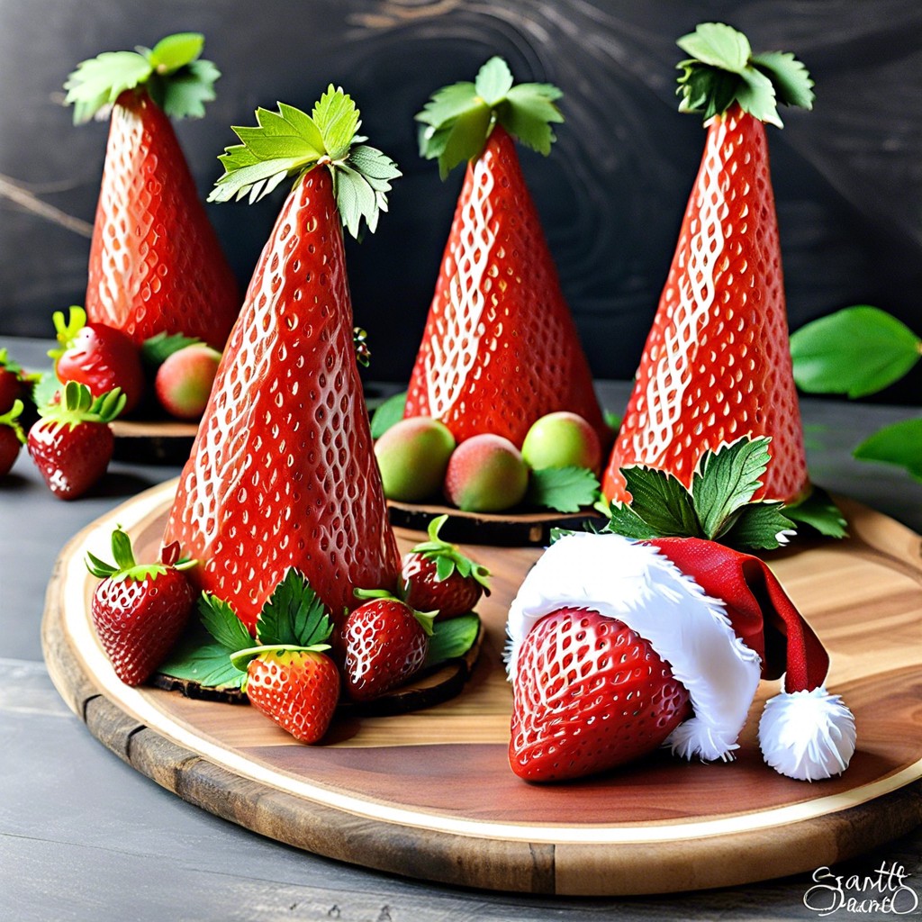 strawberry santa hats