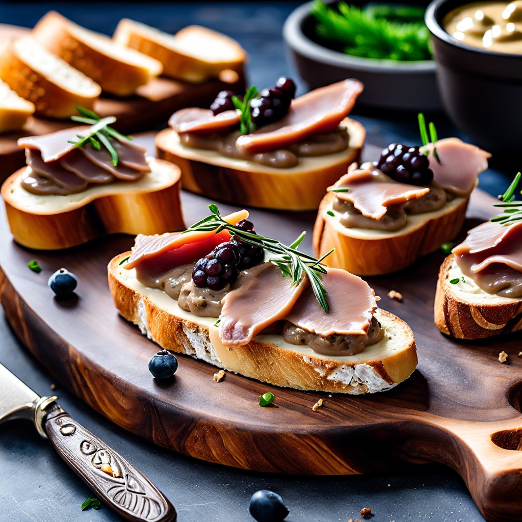 turkey liver mousse crostinis