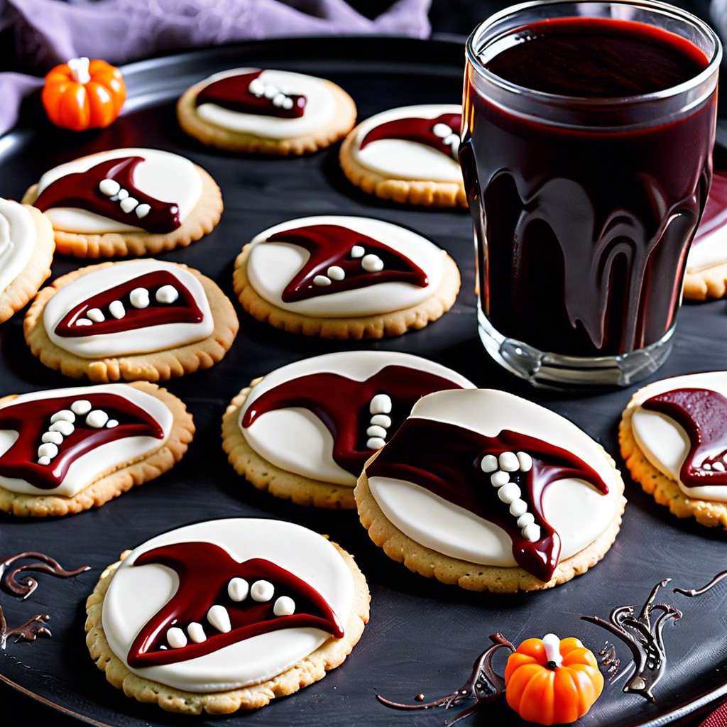 vampire fang sugar cookies