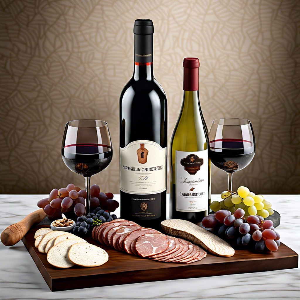 wine and charcuterie pairing set