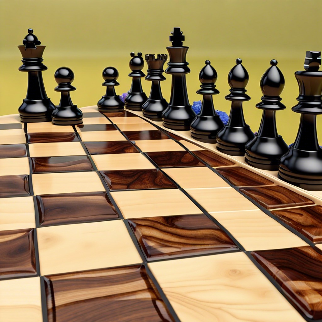 wood and resin chessboard