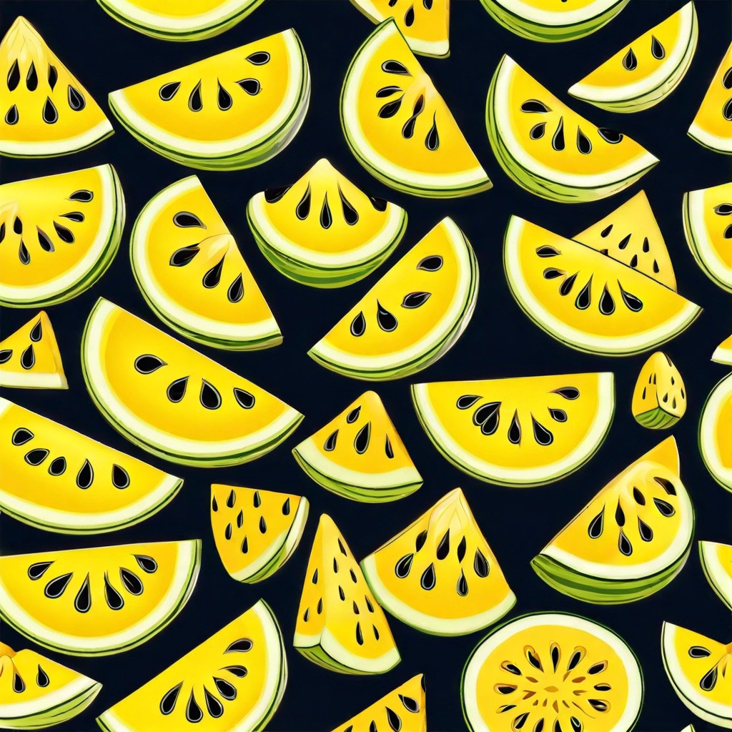 yellow watermelon pieces