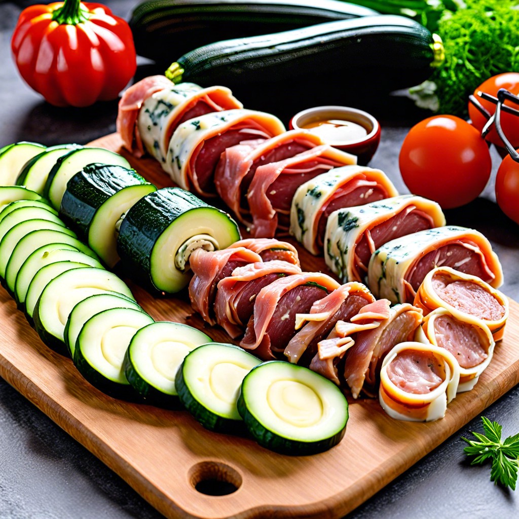 zucchini rolls with herbed ricotta