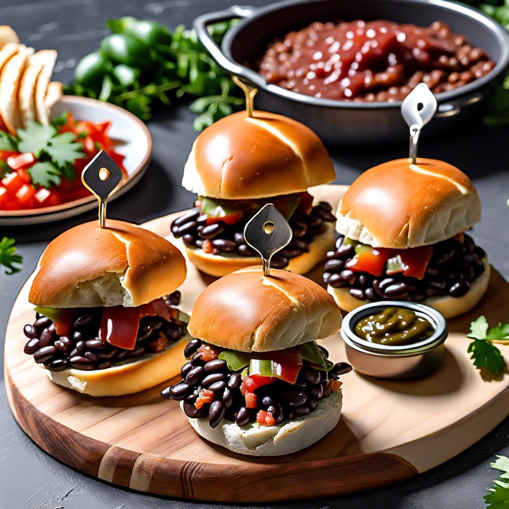 black bean sliders with salsa