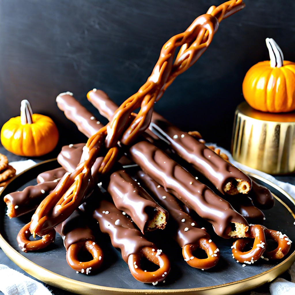 chocolate covered pretzel wands