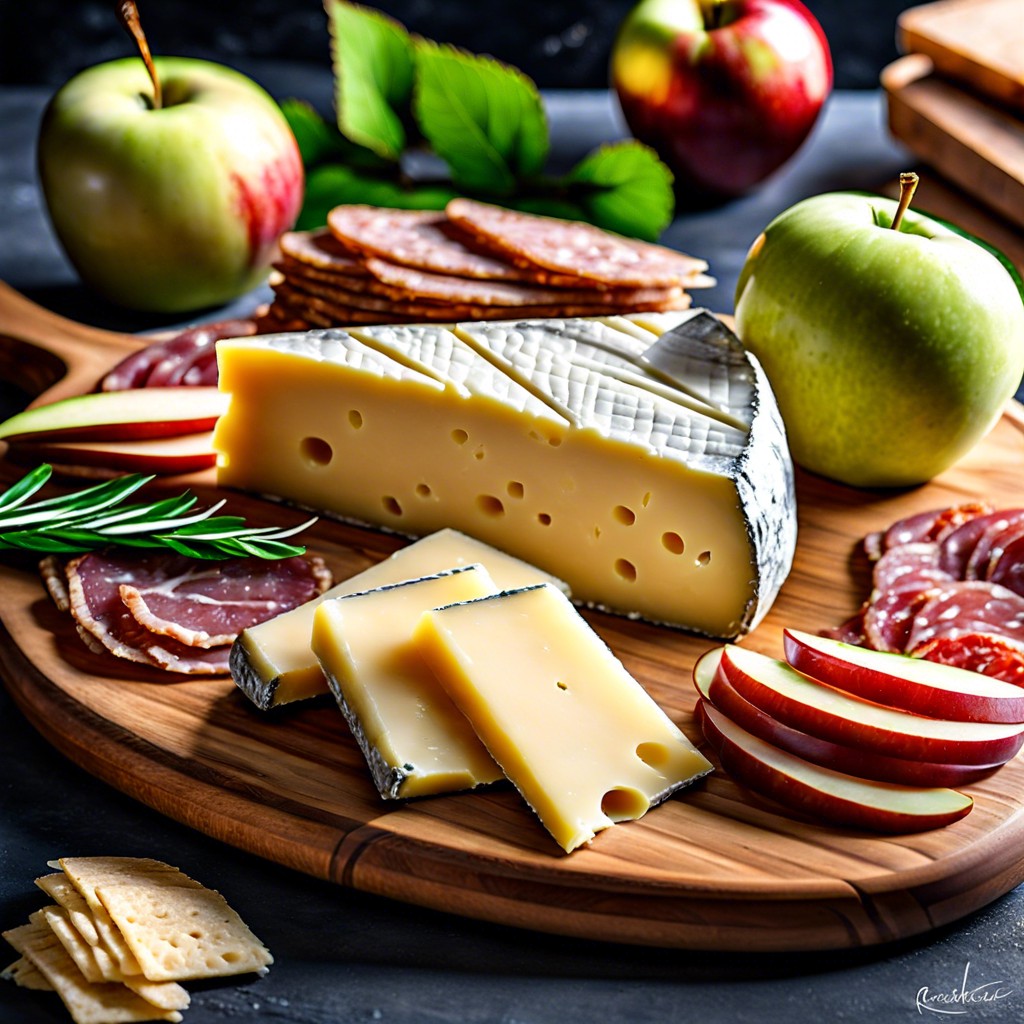 comte cheese with apple slices