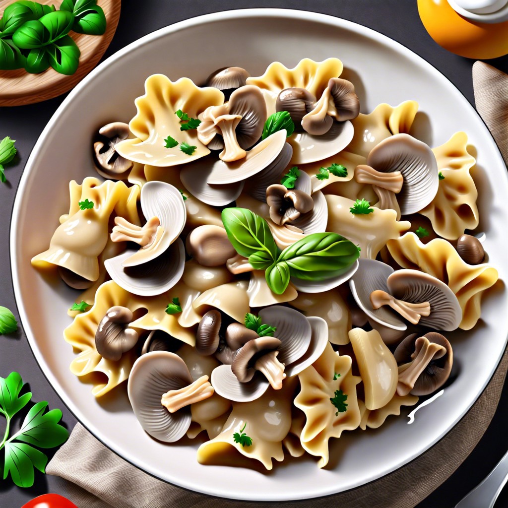 creamy mushroom farfalle