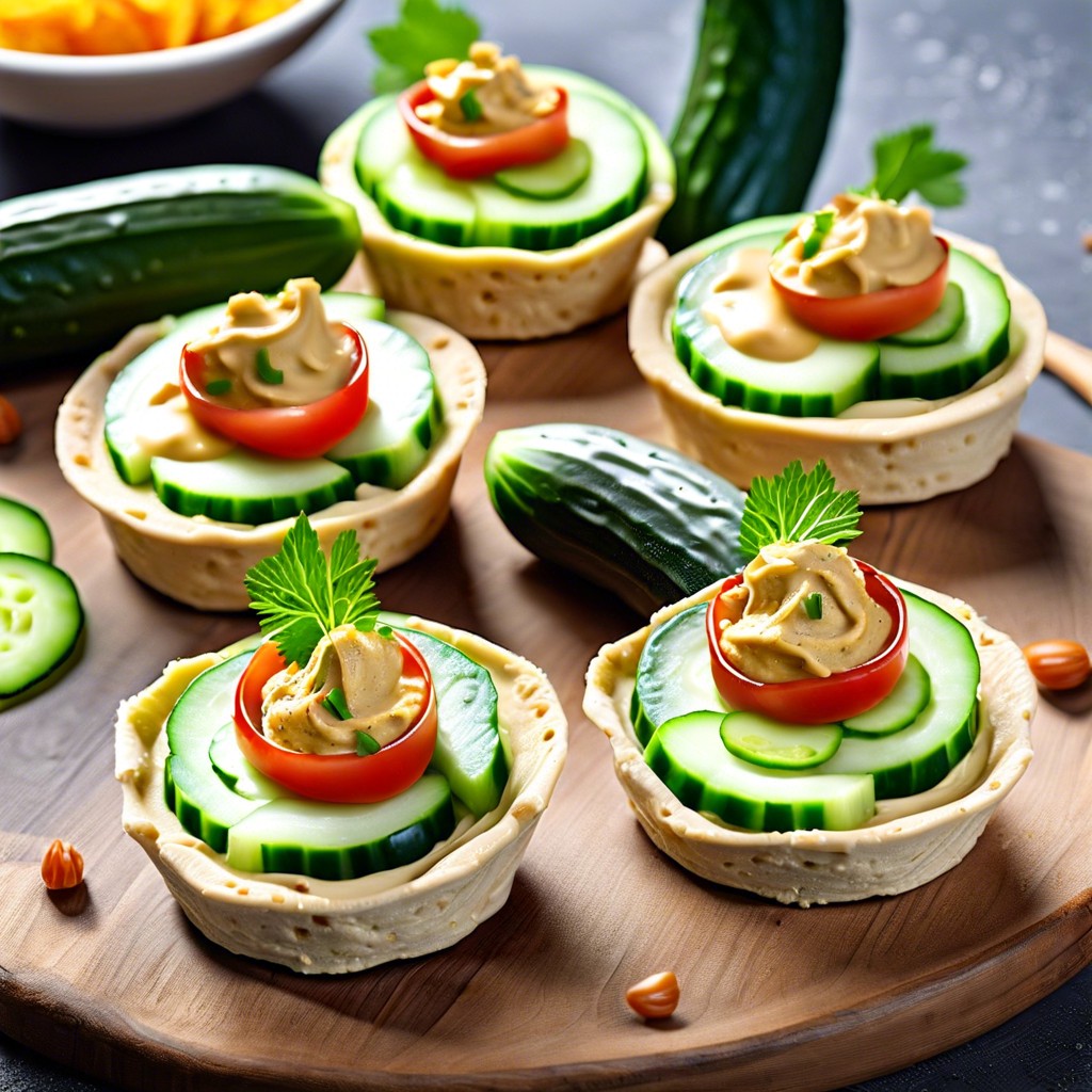 cucumber and hummus cups