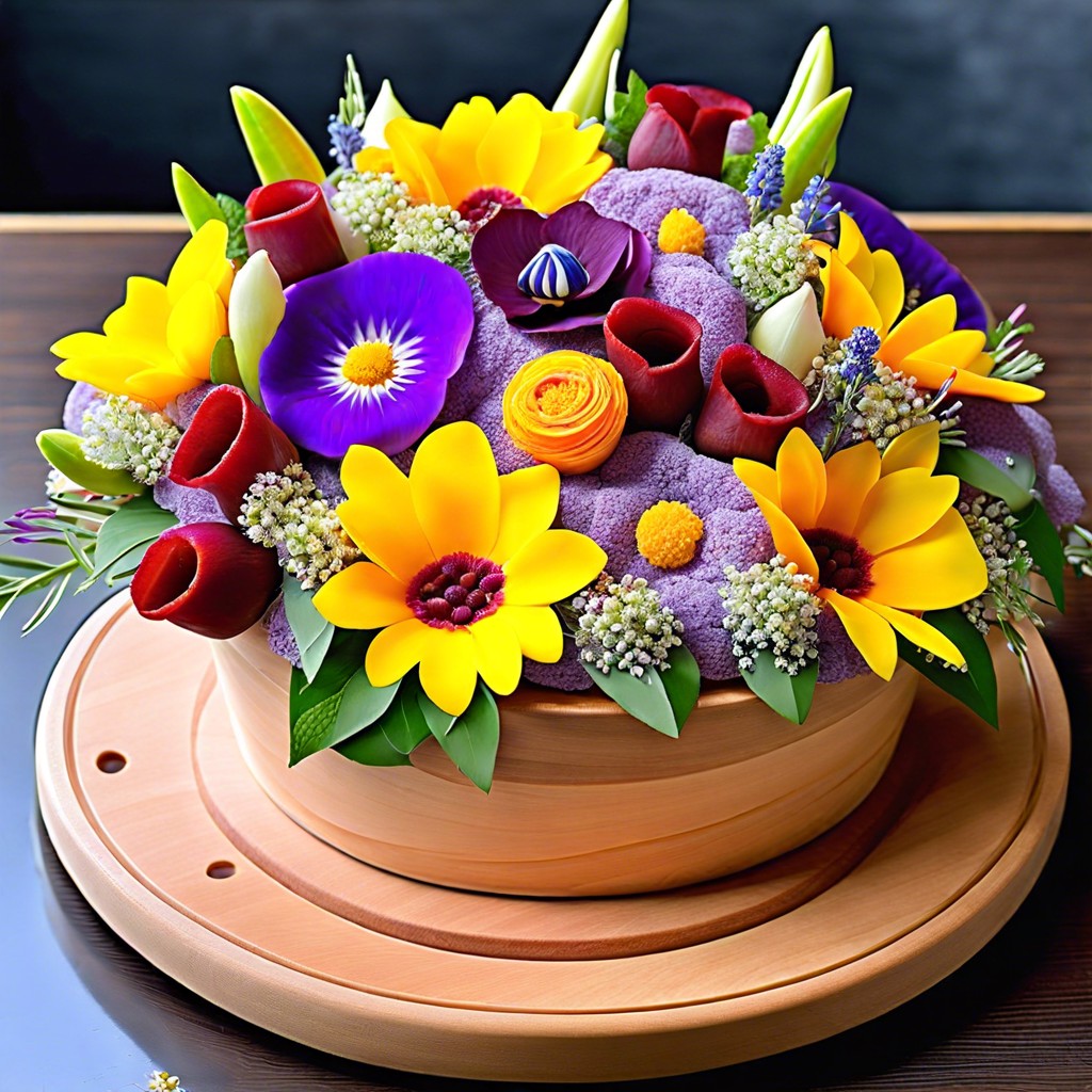 edible flower arrangement