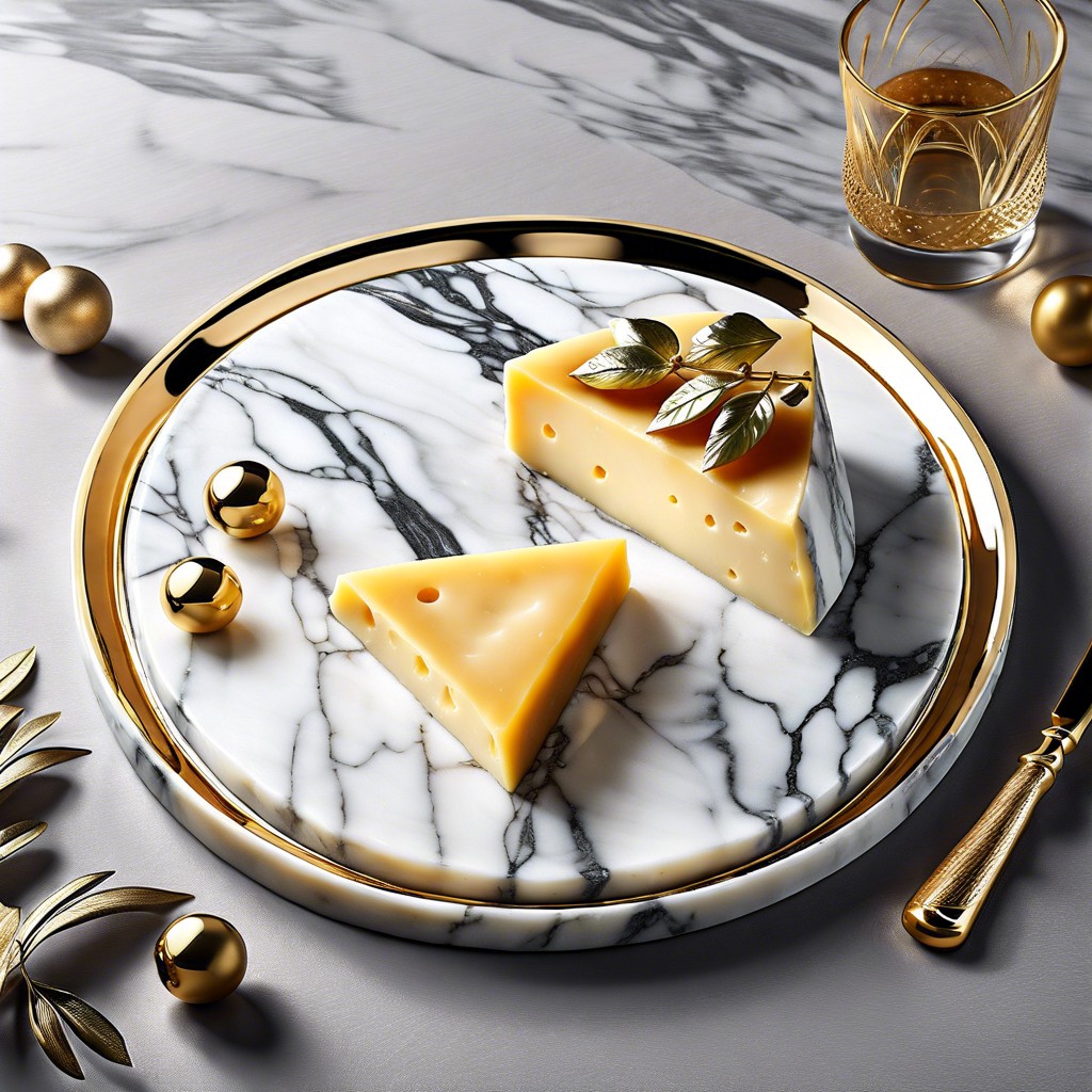 elegant marble slab with gold accents