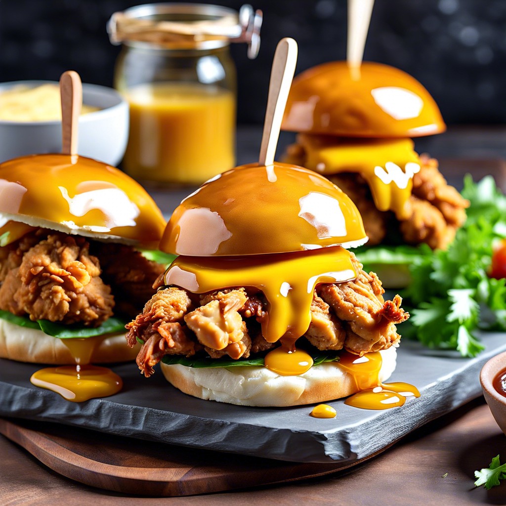 fried chicken sliders with honey mustard