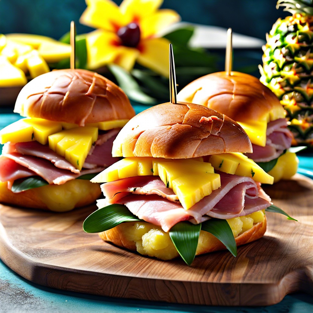 hawaiian ham and pineapple sliders