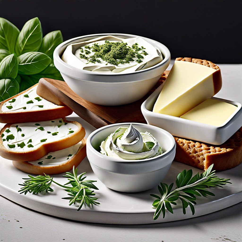 herb butter and flavored cream cheese varieties