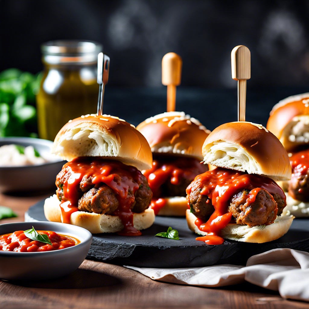 italian meatball sliders with marinara