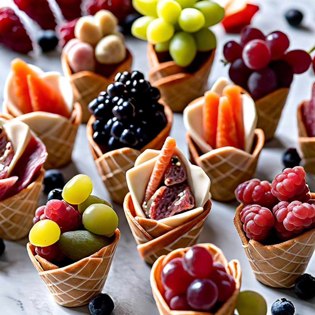 mini charcuterie cones