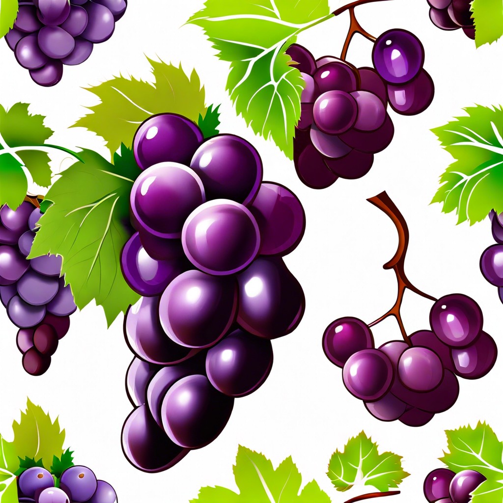 purple and green grapes