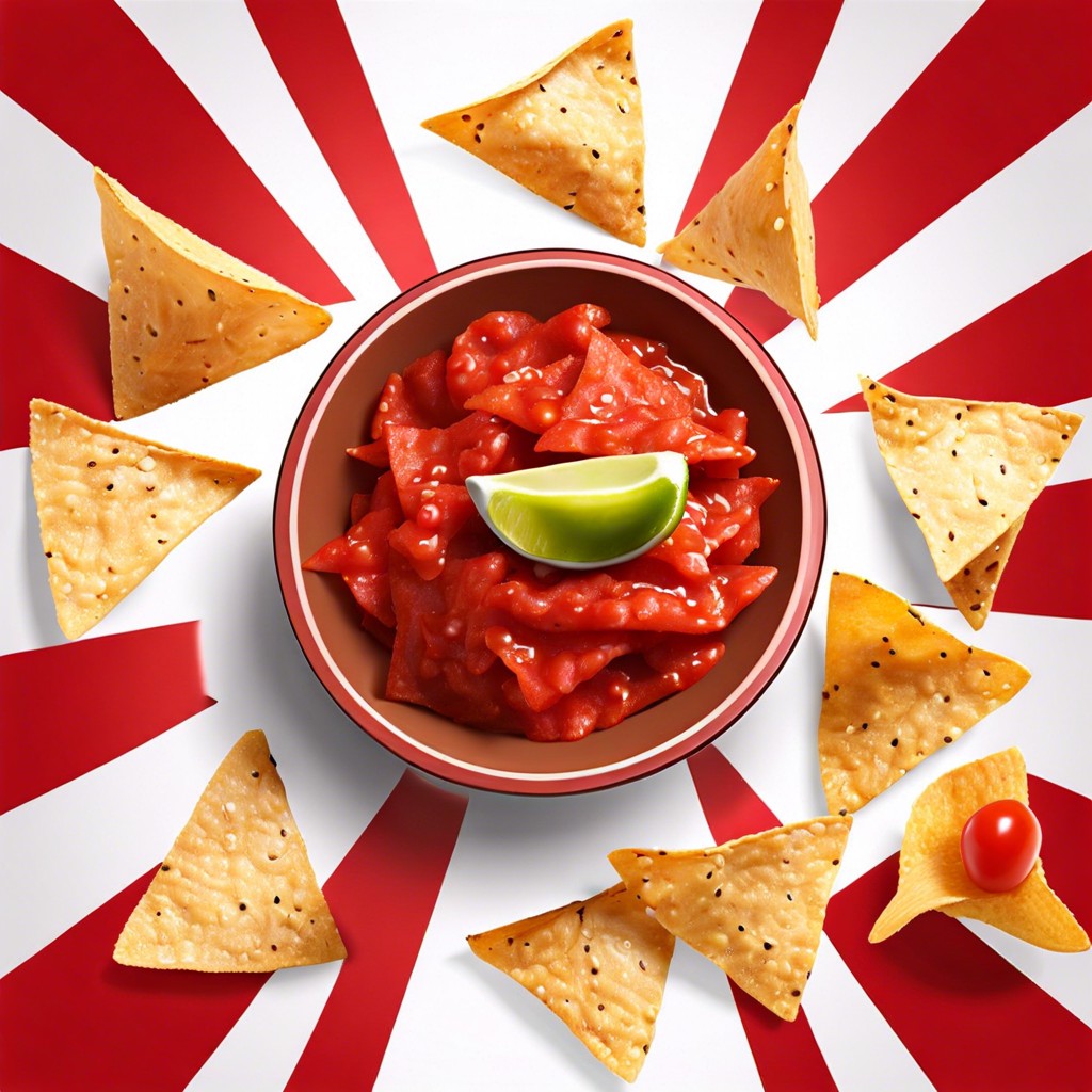 red tortilla chips with salsa