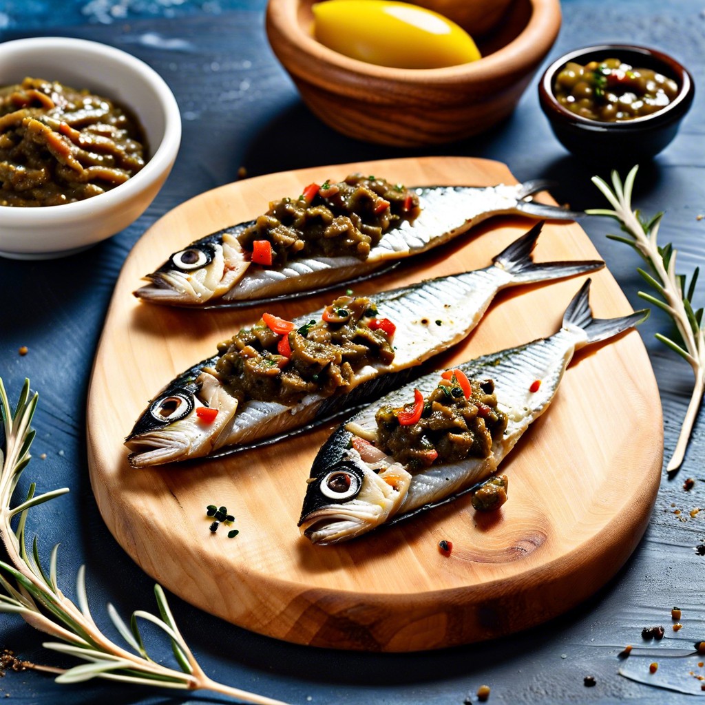 sardines with olive tapenade