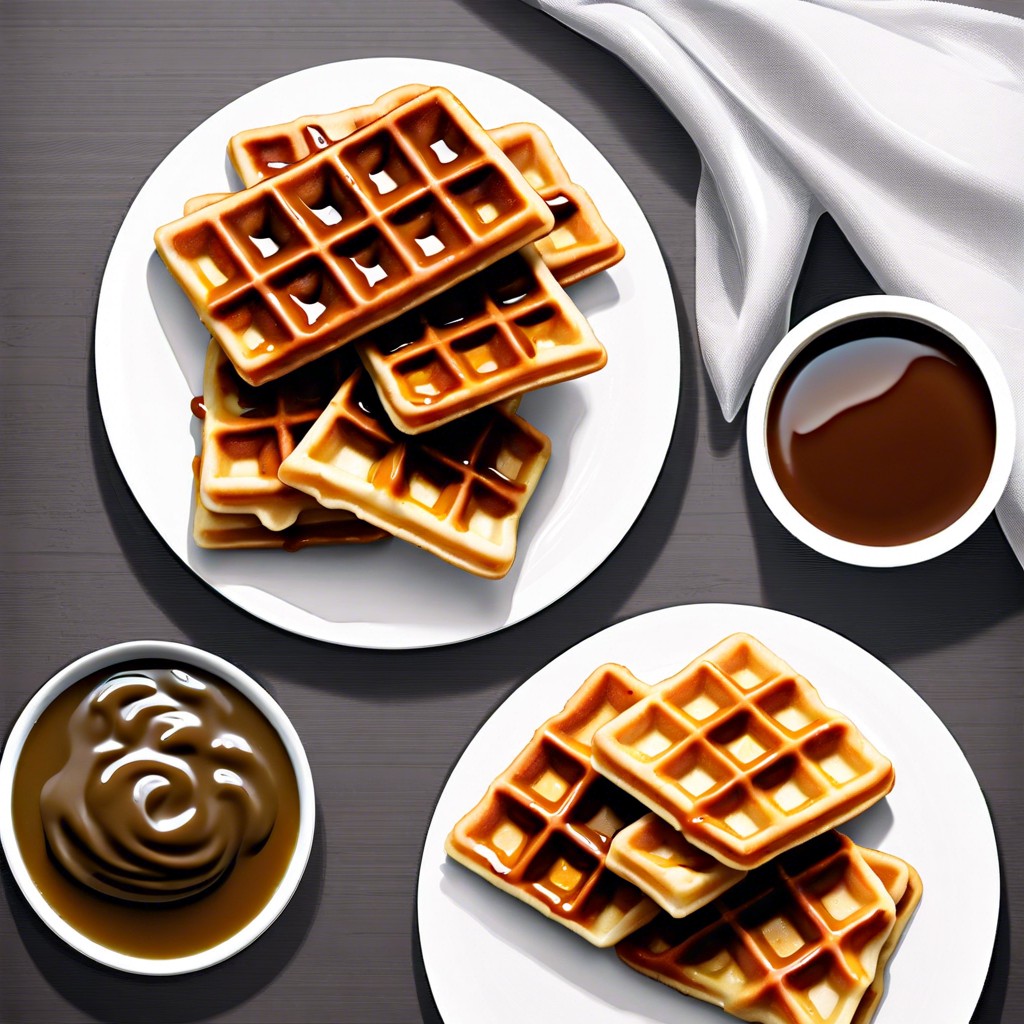 savory waffle chunks with gravy dipping sauce