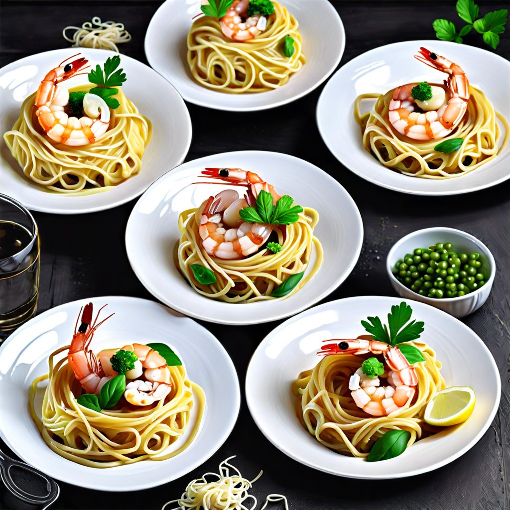 shrimp scampi linguine nests