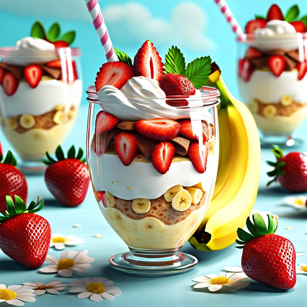 strawberry and banana parfaits