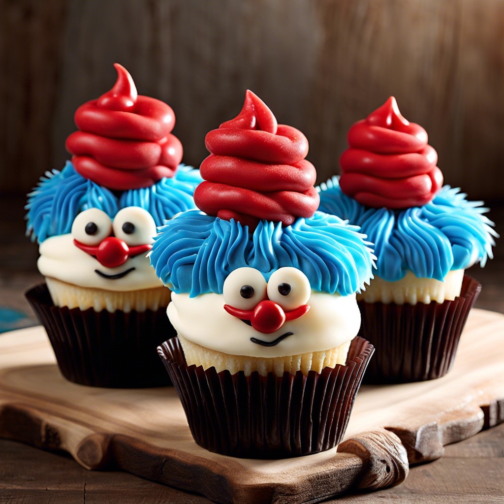 thing 1 and thing 2 cupcakes