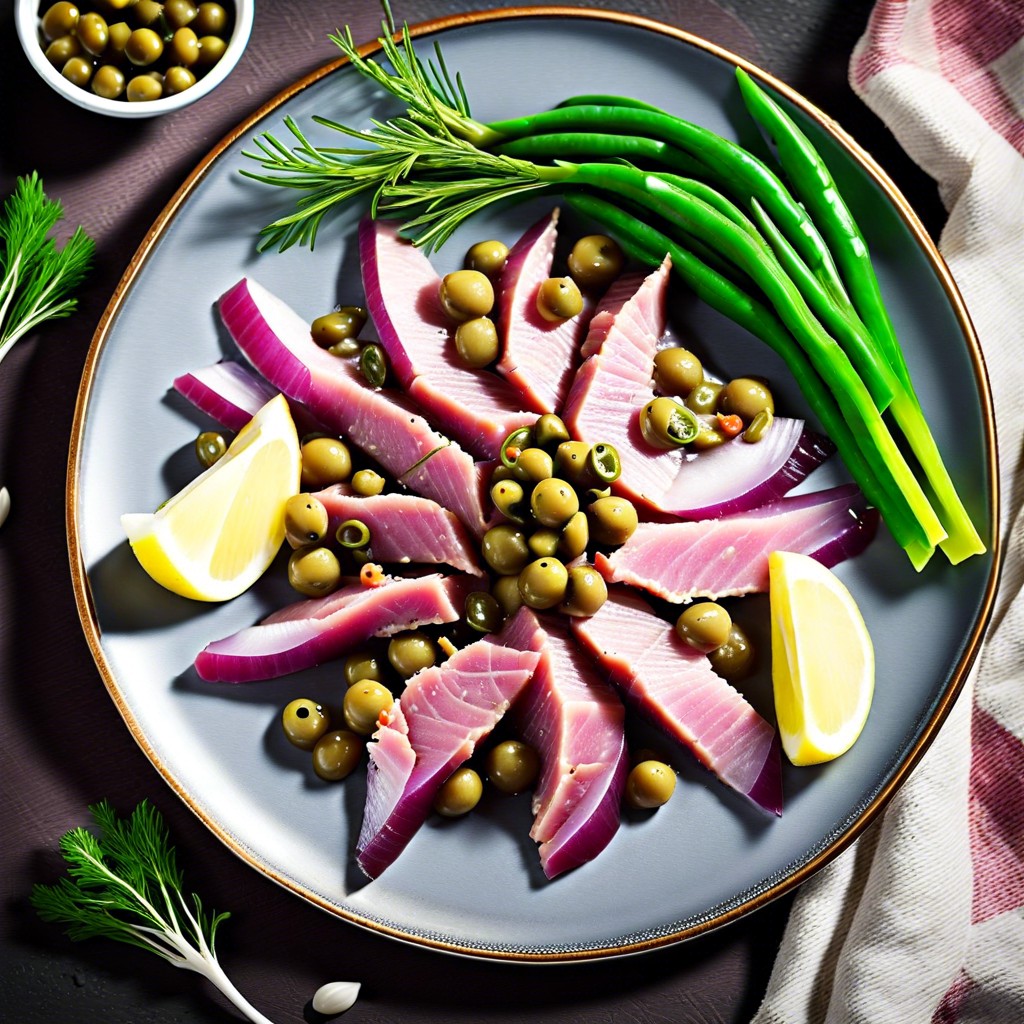 tuna with capers and red onion