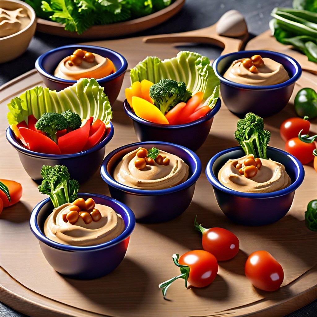 veggie cups with hummus