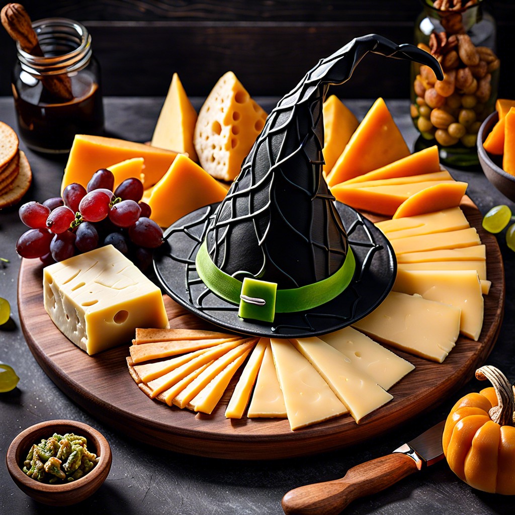 witch hat shaped cheese wedges