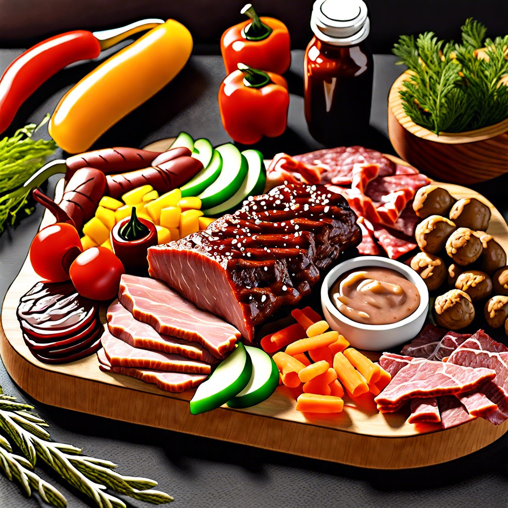 bbq themed charcuterie board