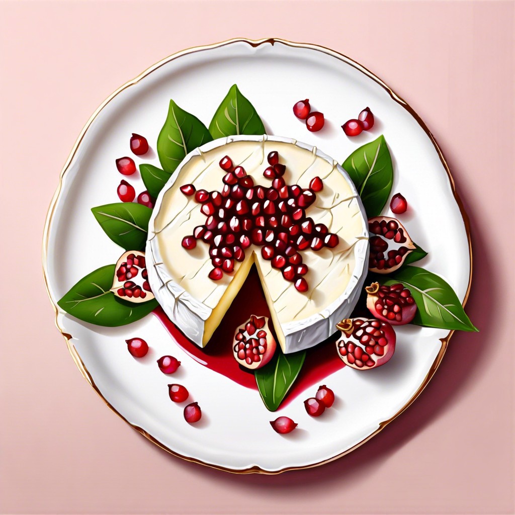 camembert with pomegranate seeds