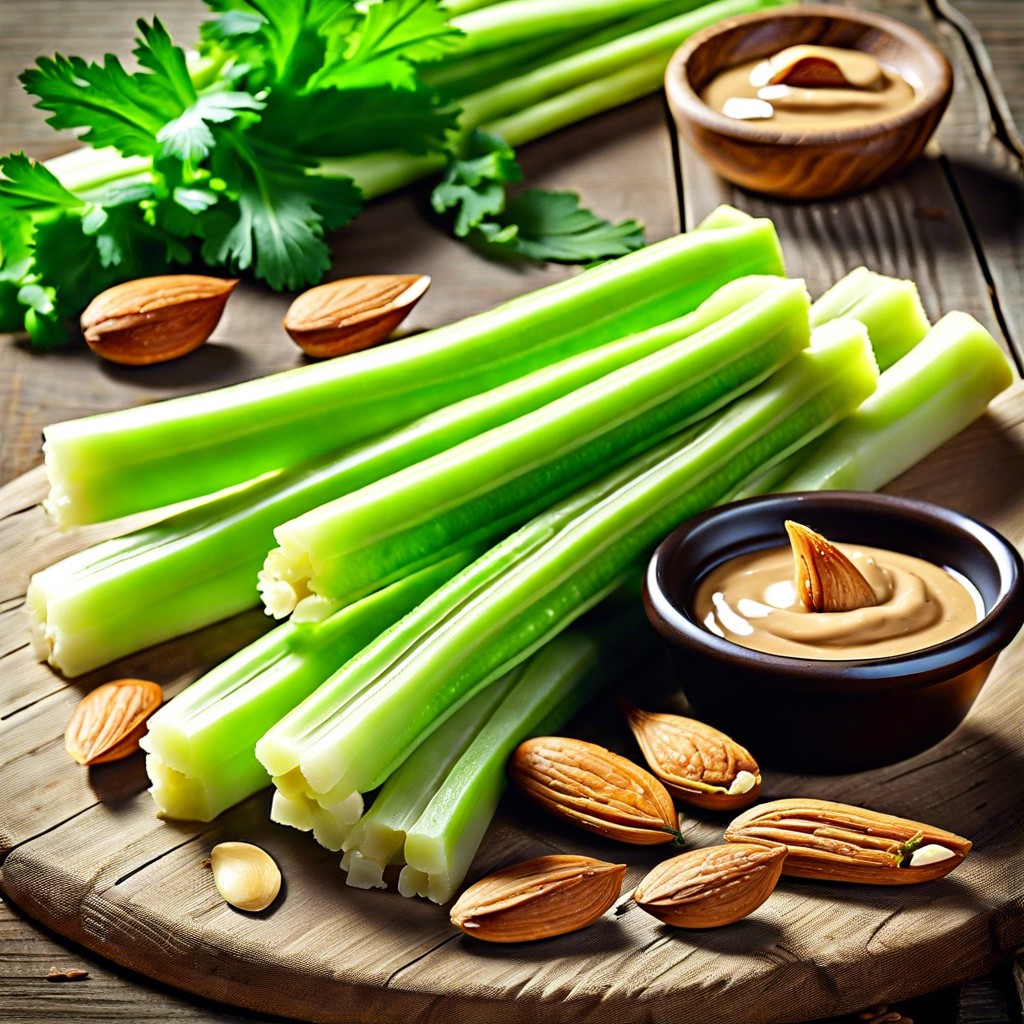 celery sticks with almond butter