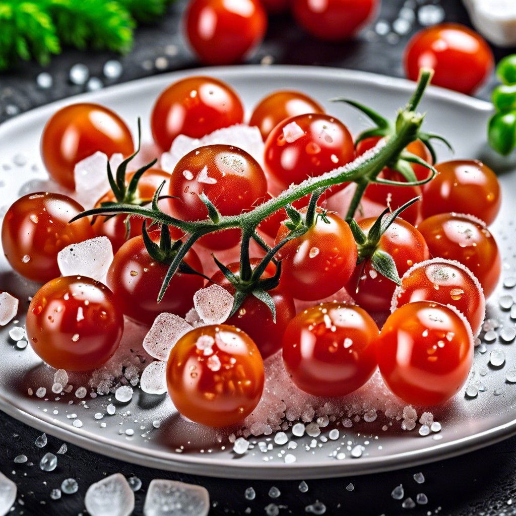 cherry tomatoes with a pinch of sea salt