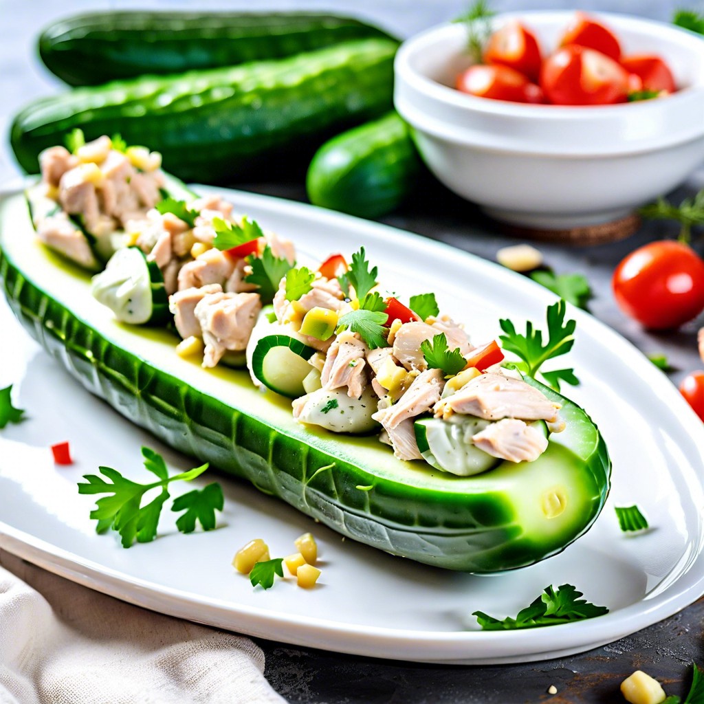 chicken salad stuffed cucumbers