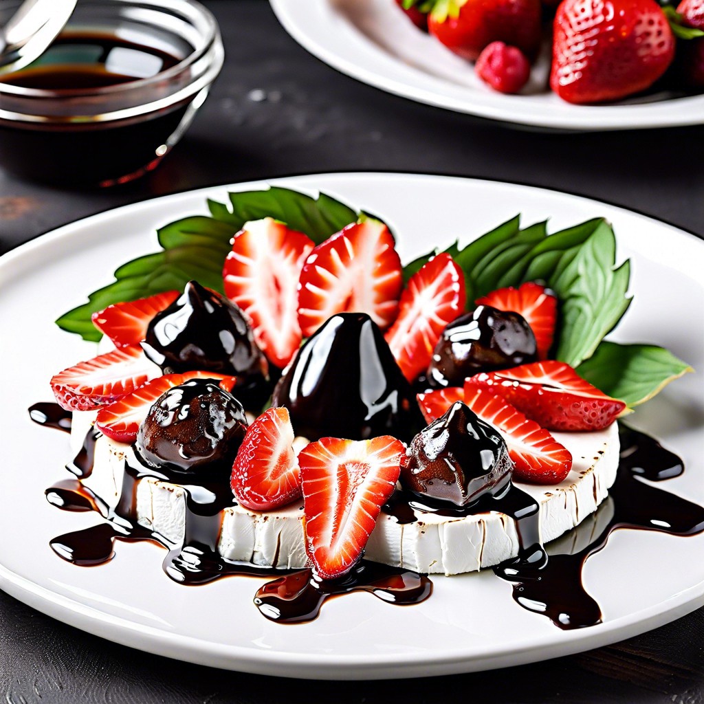 goat cheese with strawberries and balsamic glaze