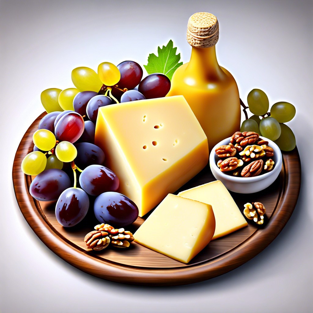 gouda with grapes and walnuts