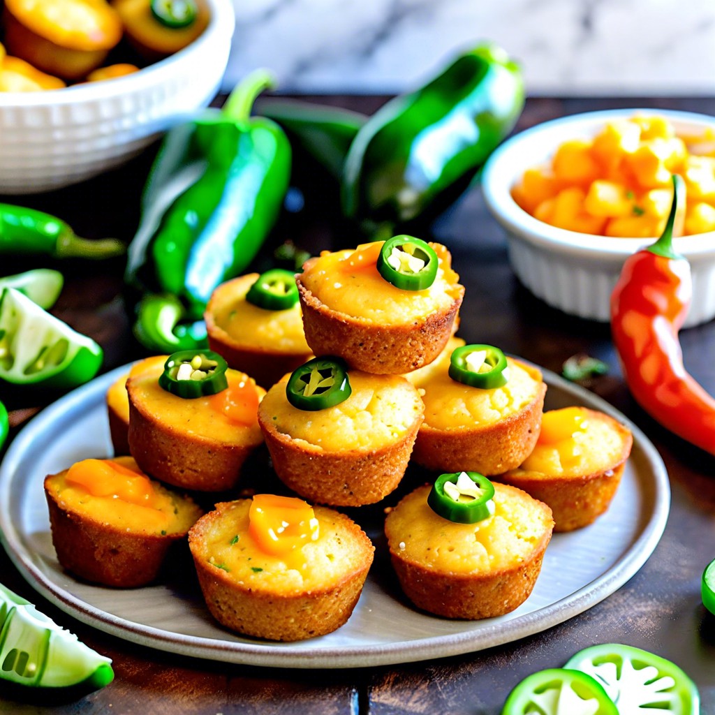 habanero cheddar jalapeno cornbread bites