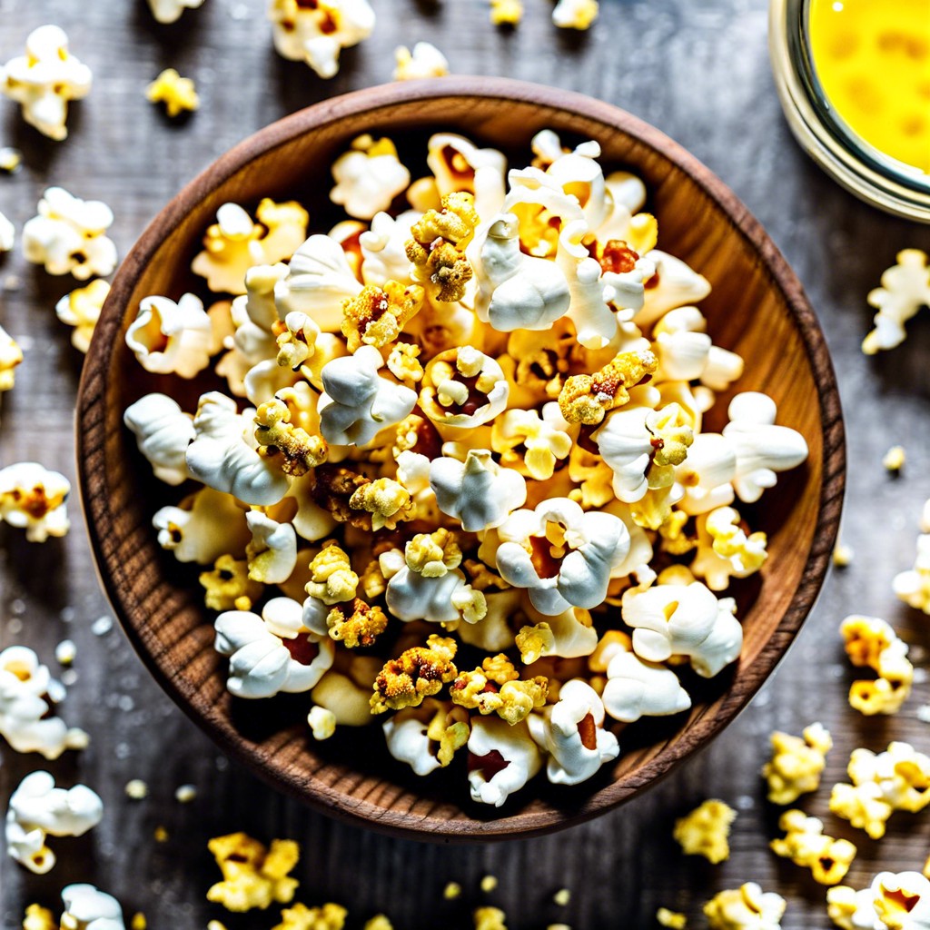 homemade popcorn with a dash of nutritional yeast