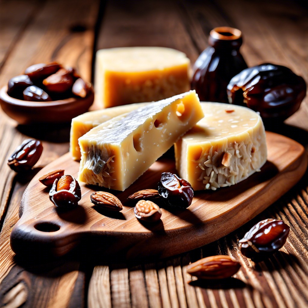 parmesan with dates and almonds