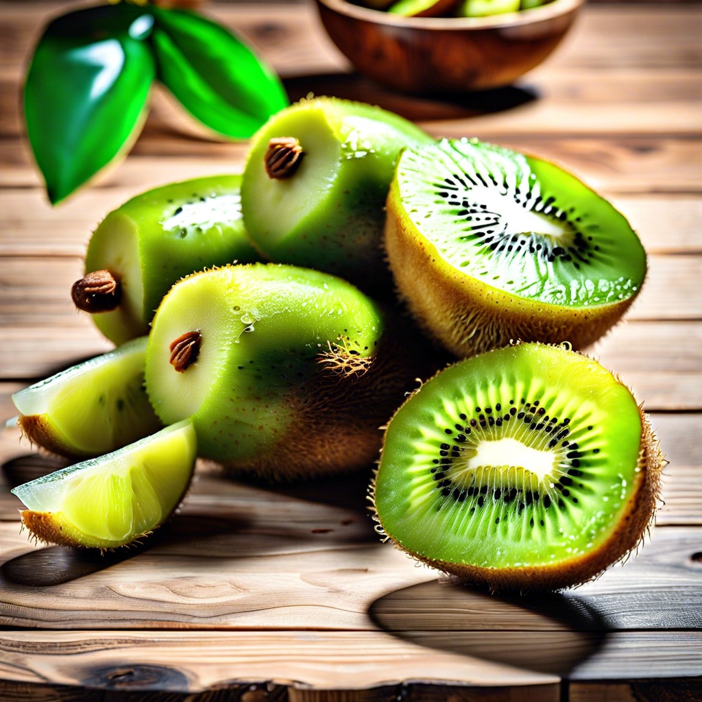 sliced kiwi with a squeeze of lime