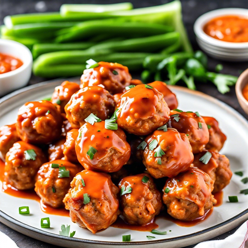 spicy buffalo chicken meatballs