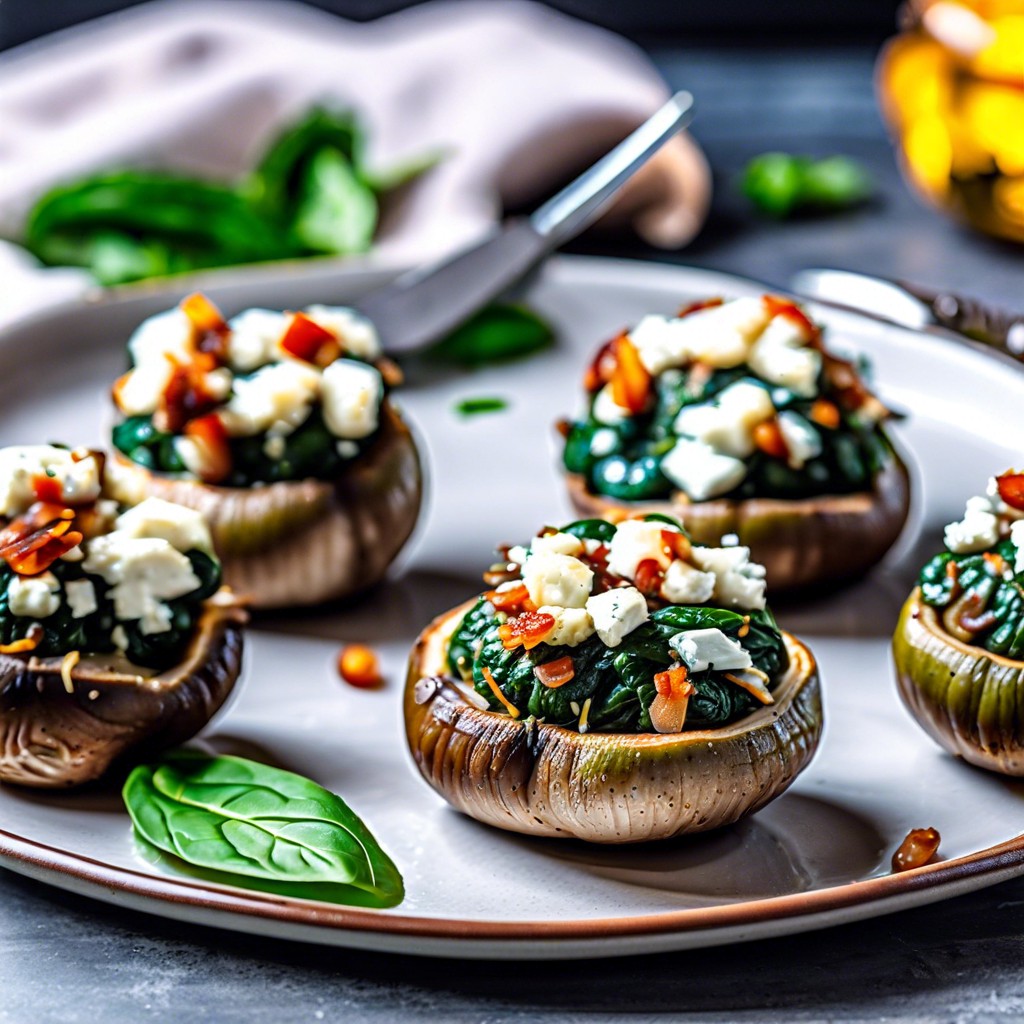 spinach and feta stuffed mushrooms