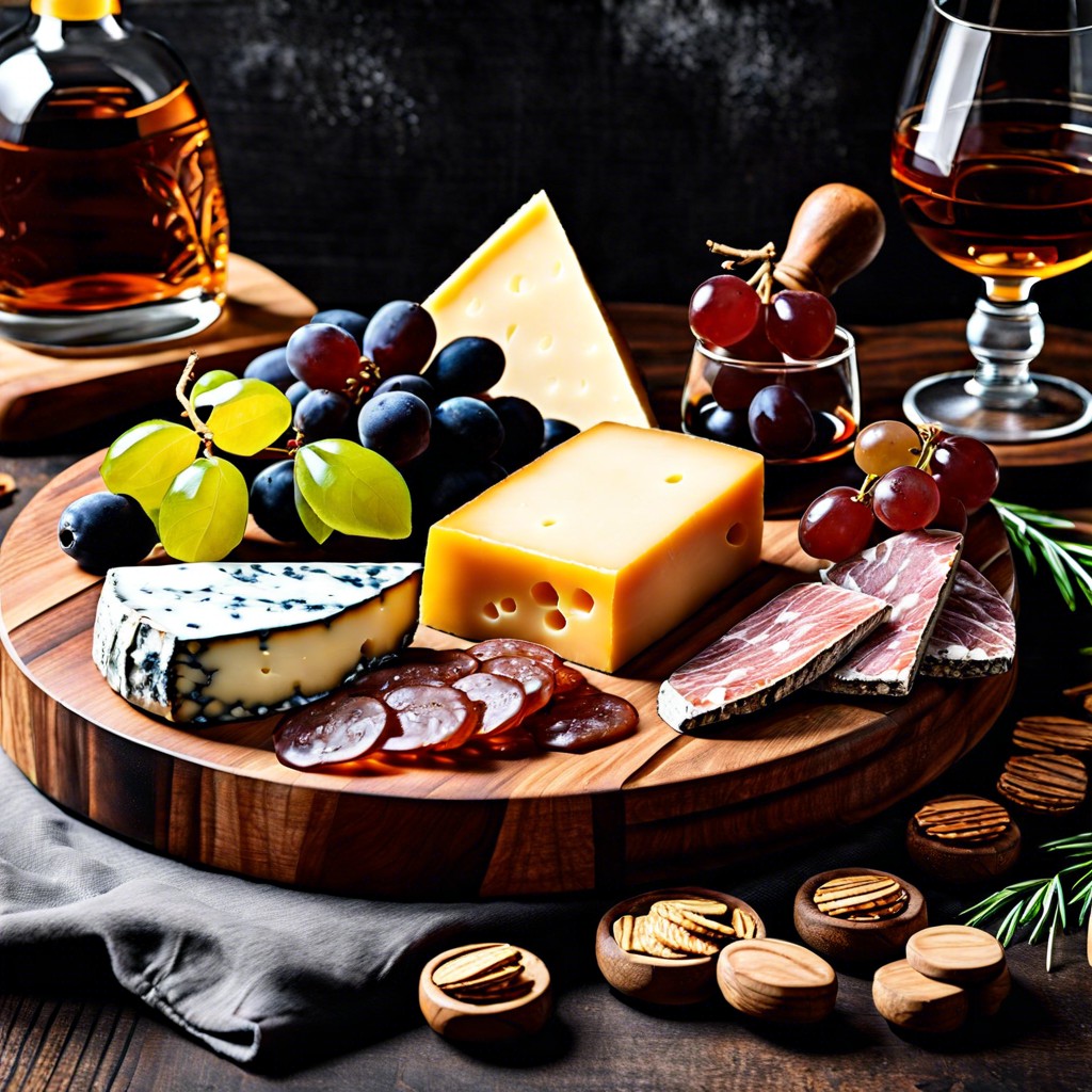 whiskey and cheese charcuterie board