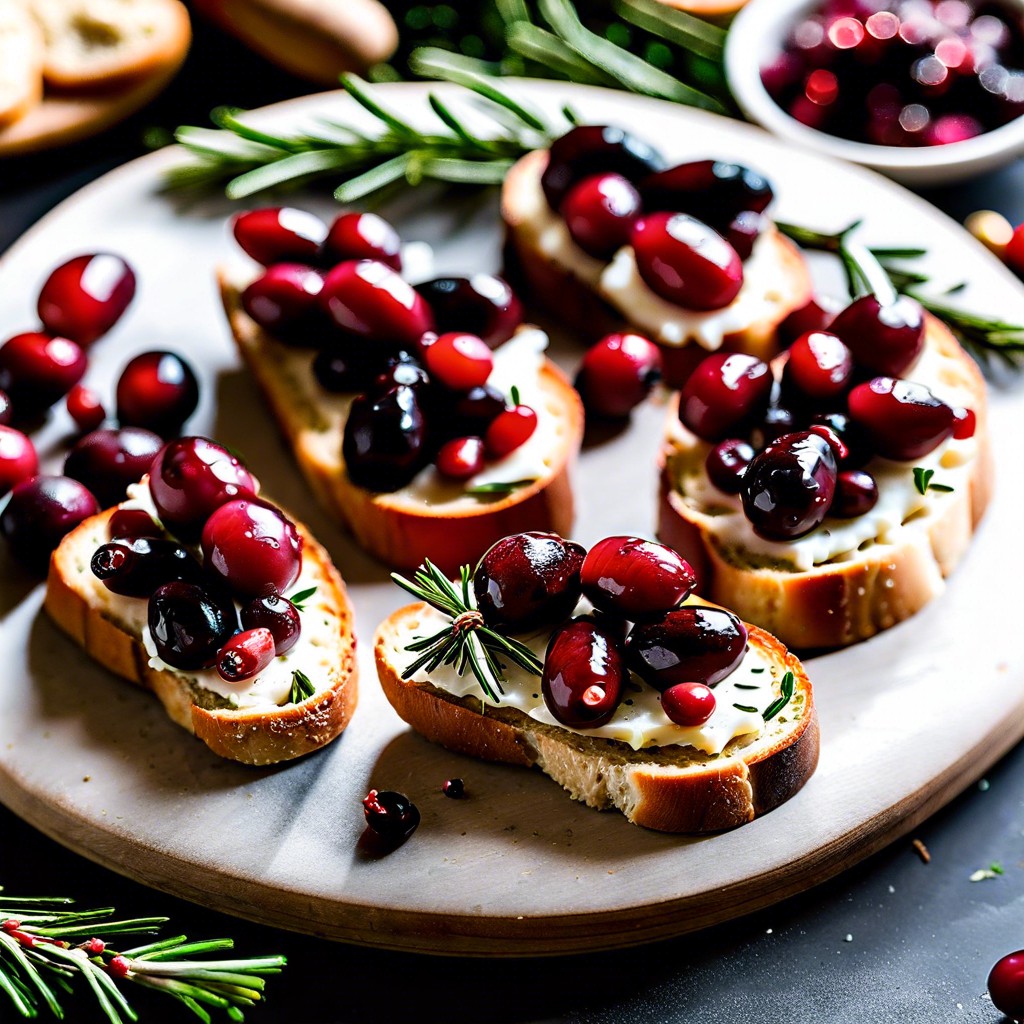 cranberry and rosemary crostini