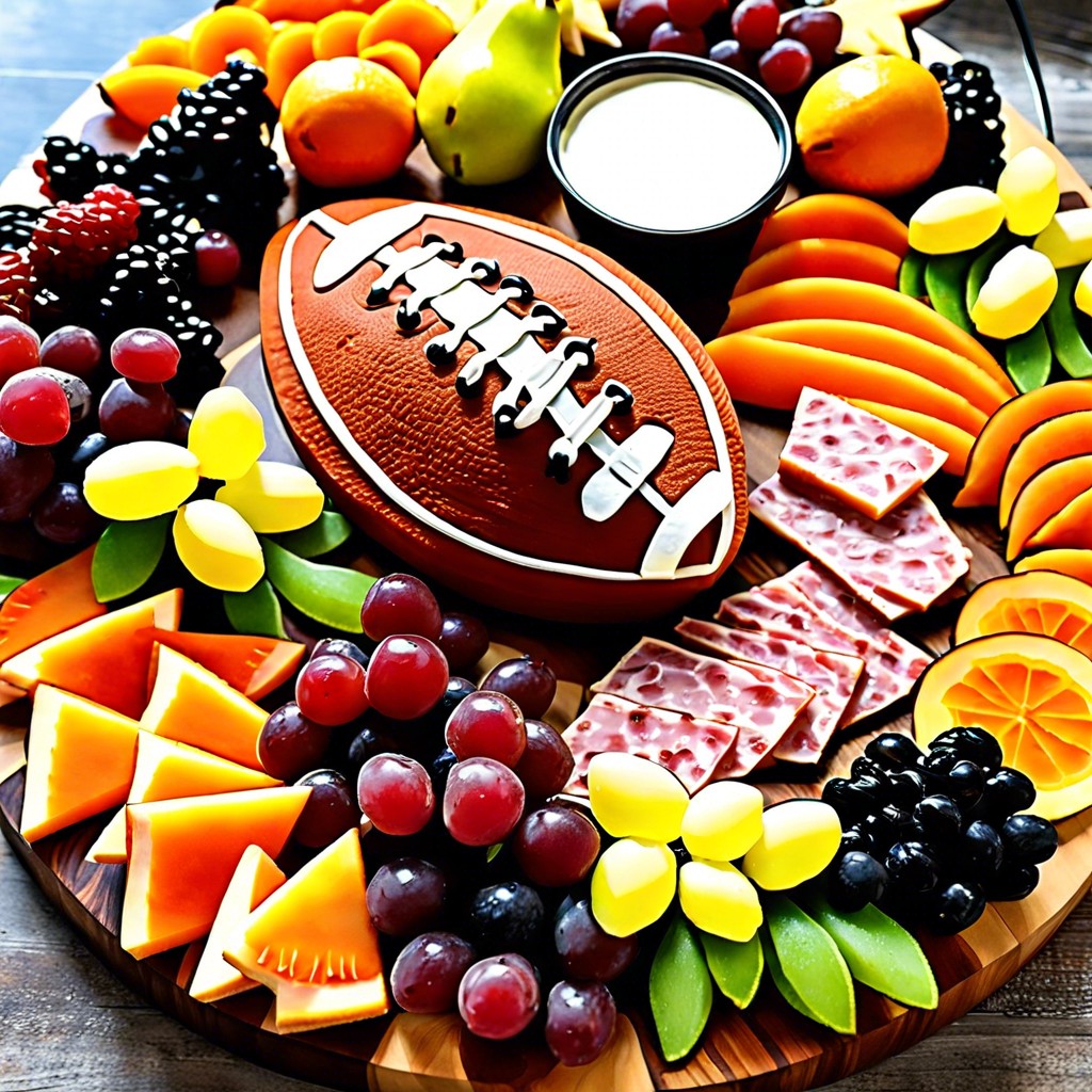 football shaped fruit cutouts